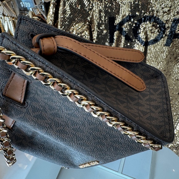 Michael Kors Mina Small Crossbody Handbag In Brown NWT - Picture 5 of 10